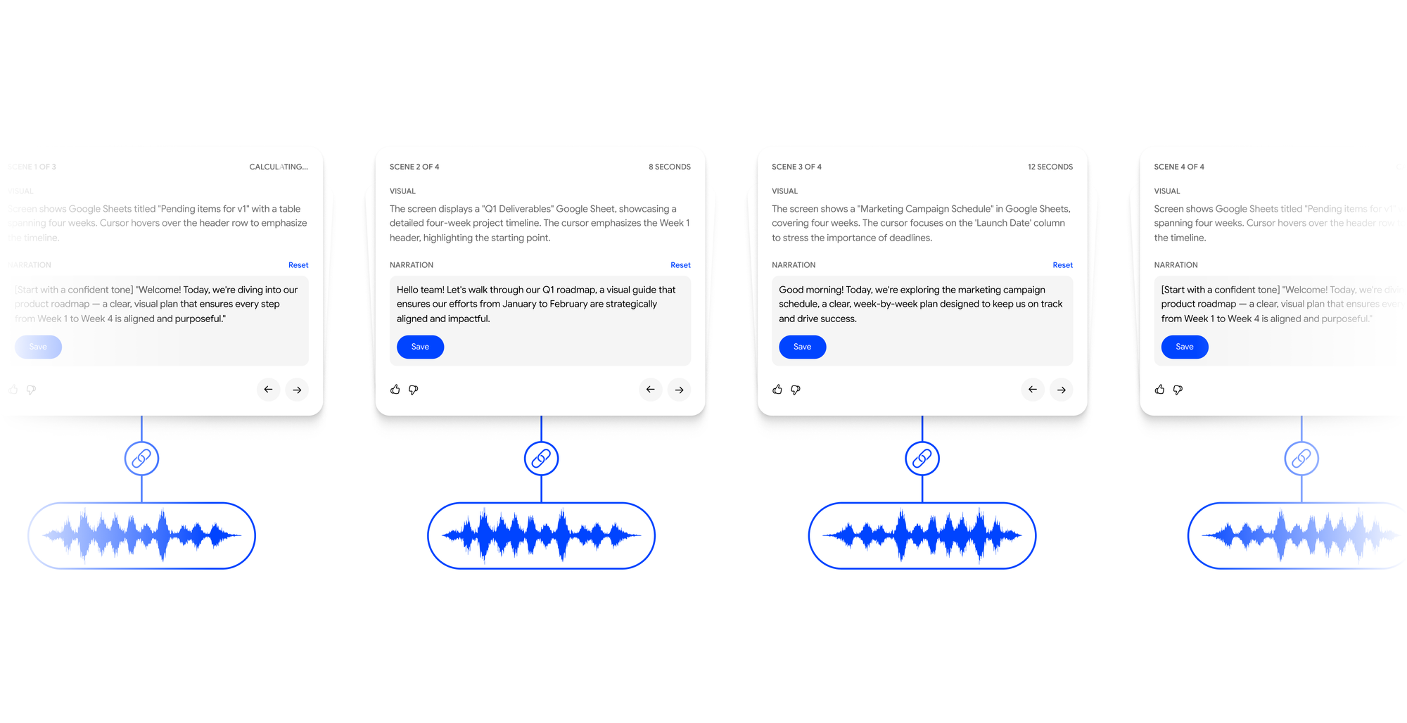 Velo generates audio for each product demo video scene